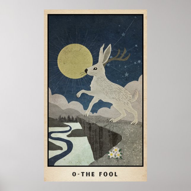 Fool Major Arcana Poster med Jackalope (Framsidan)