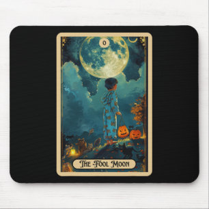 Fool Måne (Fool) Halloween Tarot Tee Musmatta