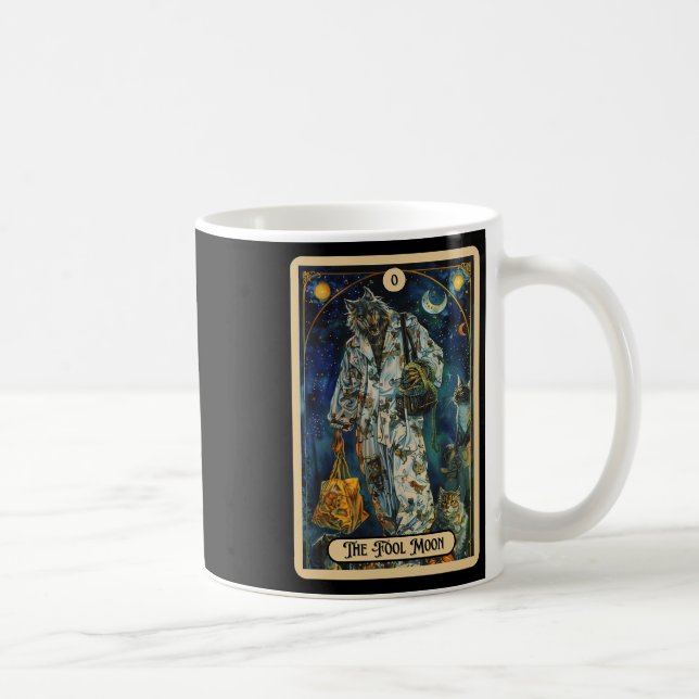 Fool Måne varulv (Fool) Halloween Tarot Kaffemugg (Höger)