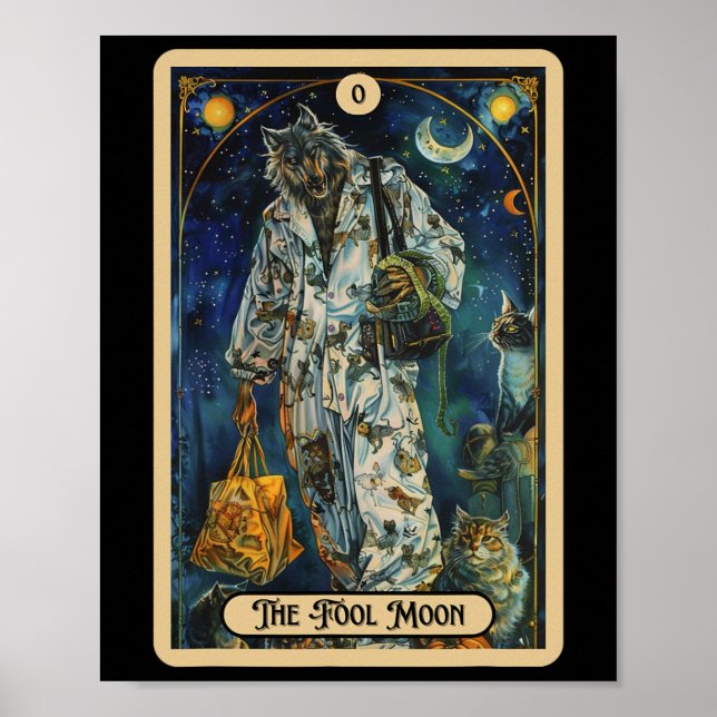 Fool Måne varulv (Fool) Halloween Tarot Poster (Framsidan)