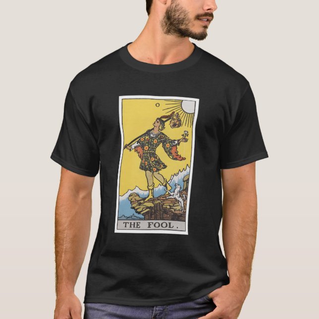 Fool Tarot Card 0 T Shirt (Framsida)