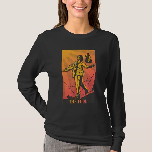 Fool Tarot Card Astrology oktulerar Hobo med Tunna T Shirt (Framsida)
