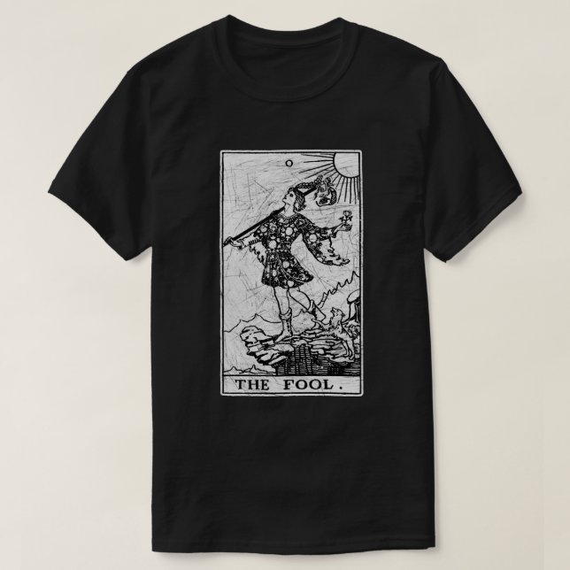 Fool Tarot Card - major Arcana - förmögenhetstelli T Shirt (Design framsida)