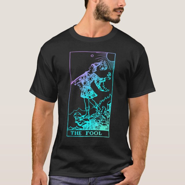 Fool Tarot Card Rider Waite Witchy T Shirt (Framsida)