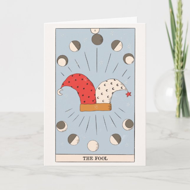 Fool Tarot-kortet Major Arcana tar en chans Helgkort (Framsida)