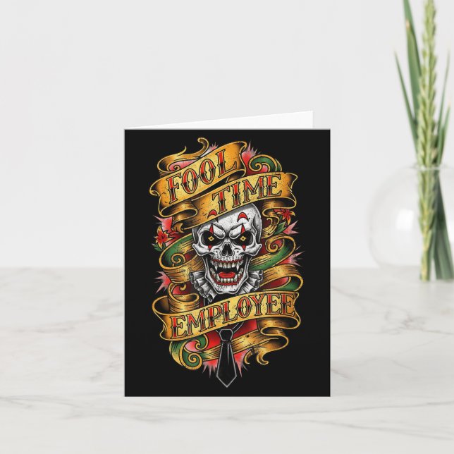 Fool Time Employee Funny Office Humor  Kort (Framsida)