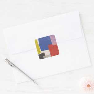 Foolscap - moderna färgblock fyrkantigt klistermärke