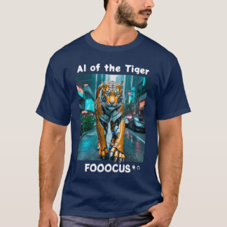 Fooocus - AI av tigern. Robot. Betongdjungel T Shirt