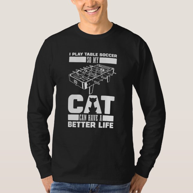 Foosball Cat Kicker   Table Soccer T Shirt (Framsida)