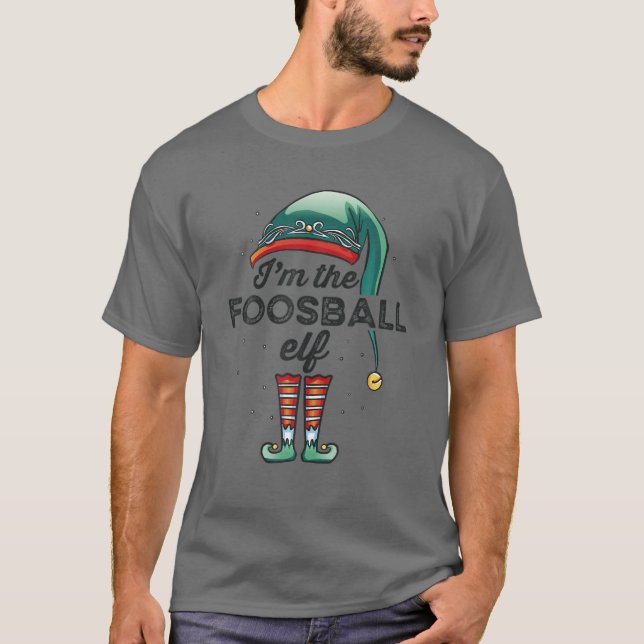 Foosball Elf-gruppfamiljens matchningsgåvor T Shirt (Framsida)