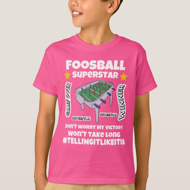 Foosball superstar seger brukar ta lång T-Shirt (Framsida)