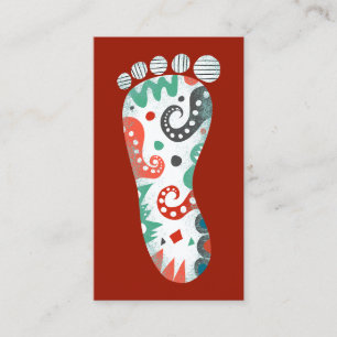 Foot Affärskort - Red White Aqua Visitkort