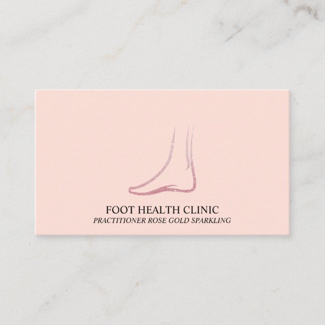 Foot Care Podiatry Practioner Doktor Rosa Beige Visitkort (Framsida)