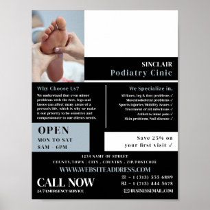 Foot Care Porträtt, Podiatry Clinic, Podiatrist Poster