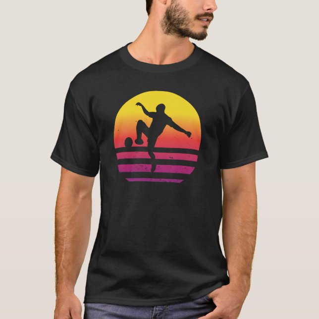 Foot Golf Retro Sunset T Shirt (Framsida)
