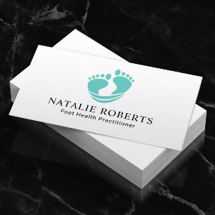 Foot Healthcare Practier Massage Spa Teal Visitkort