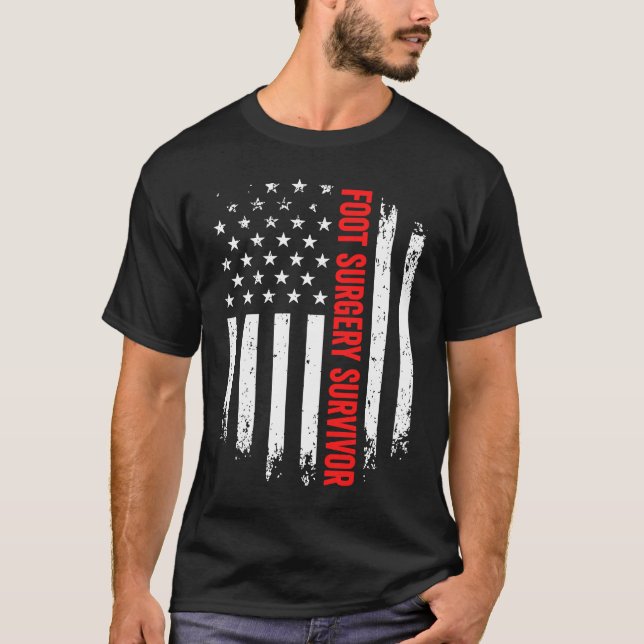 Foot Leg Survivor American Flagga Recovery G T Shirt (Framsida)