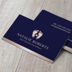 Foot Massage Podiatrist Ro Guld Gräns marblått Visitkort