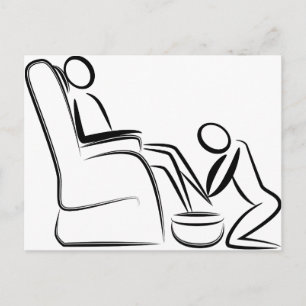 Foot Massage Stick figur Vykort