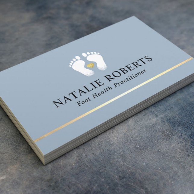 Foot Massage Therapist Podiatrist Dusty Blue Visitkort (Skapare uppladdad)