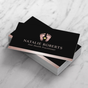 Foot Massage Therapist Podiatrist Ro Guld Black Visitkort