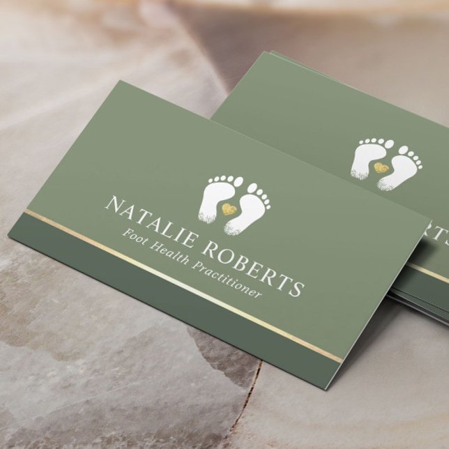 Foot Massage Therapist Podiatrist Sage Grönt SPA Visitkort (Skapare uppladdad)