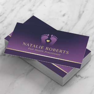 Foot Massage Therapy Podiatrist Elegant Lila Spa Visitkort