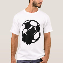 foot soccer loup silhouette logo hurlement t shirt