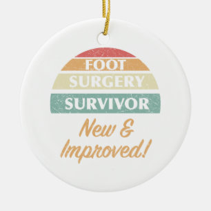 Foot Survivor Humor Julgransprydnad Keramik