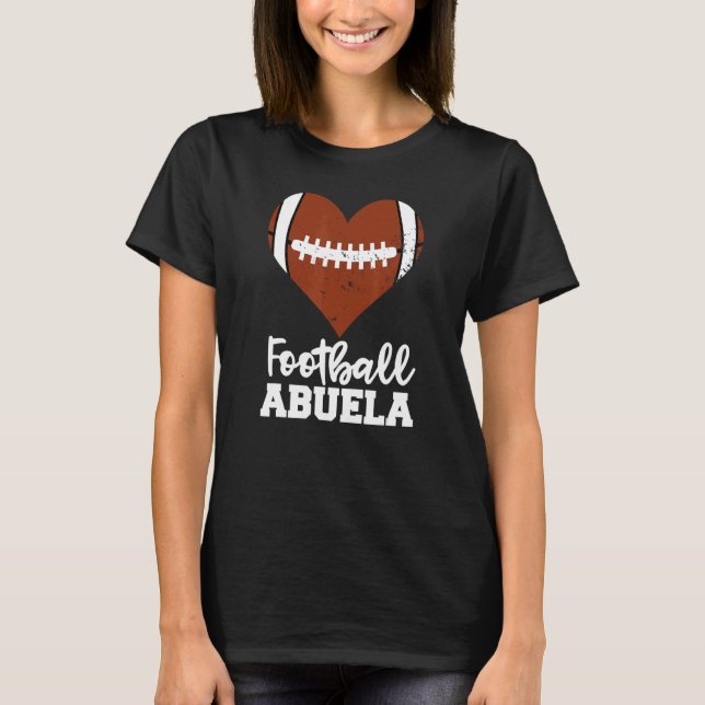 Football Abuela Football Heart Grandma Abuela T Shirt (Framsida)
