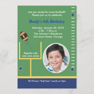 FOOTBALL All Stars Boys Sports PHOTO Birthday Inbjudningar