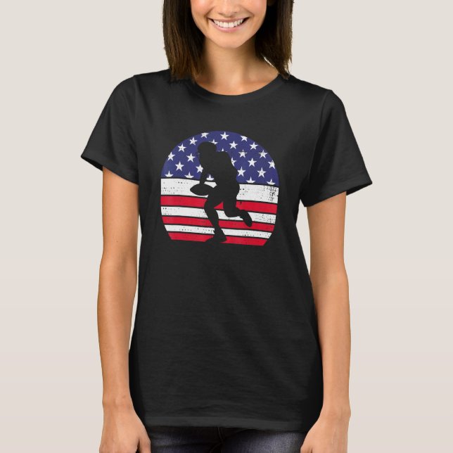 Football American Flag Us Usa T Shirt (Framsida)