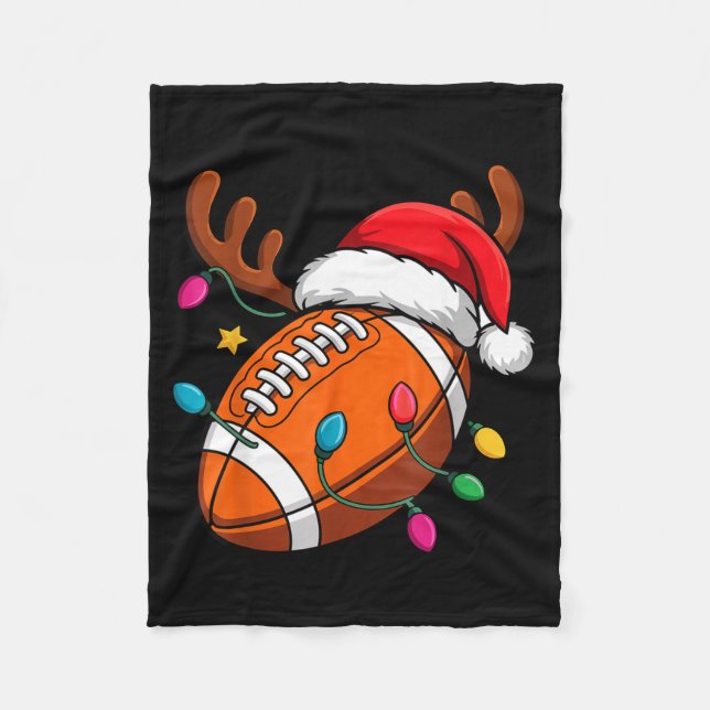 Football American Reindeer Horns Christmas Xmas Ba Fleecefilt (Framsidan)