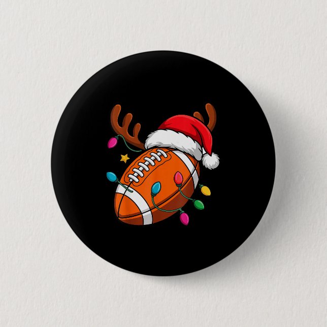 Football American Reindeer Horns Christmas Xmas Ba Knapp (Framsida)