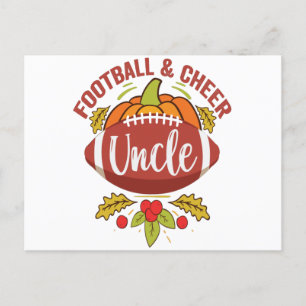 Football and Cheer farbror Cute Pumpkin Fall Seaso Vykort
