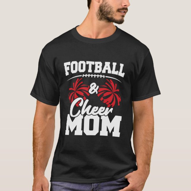Football and Cheer Mamma - High School Sports - Ch T Shirt (Framsida)