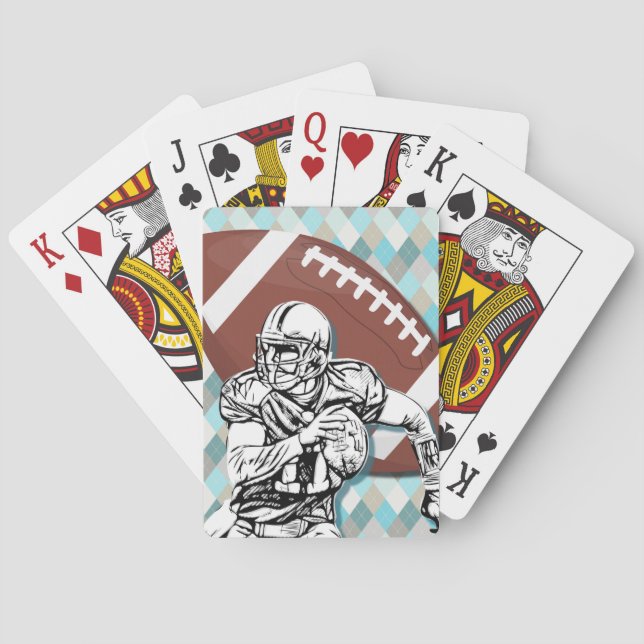 Football and Player Art Playing Cards Casinokort (Baksidan)