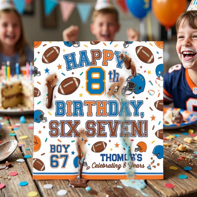  Football and Sprinkles 8th Birthday Party Pappersservett (Skapare uppladdad)