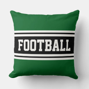 FOOTBALL Athletic Grönt Black White Tävla Rand Kudde