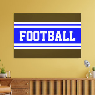 FOOTBALL Athletic White Tävla Rand Canvastryck