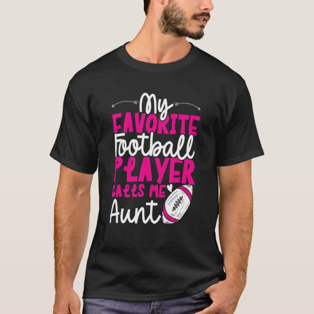 Football Aunt of Football Player Football Auntie T Shirt (Framsida)