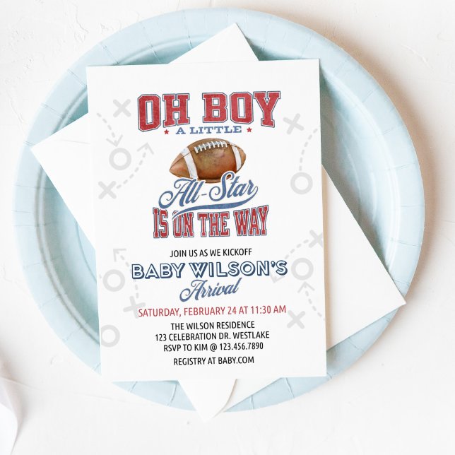 Football Baby Shower, Baby Shower-inbjudan, Inbjudningar (Skapare uppladdad)