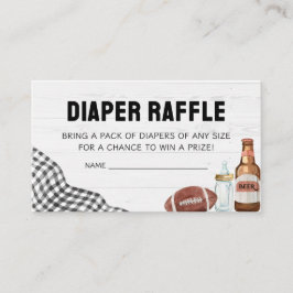 Football Baby Shower Diaper Raffle Tilläggskort