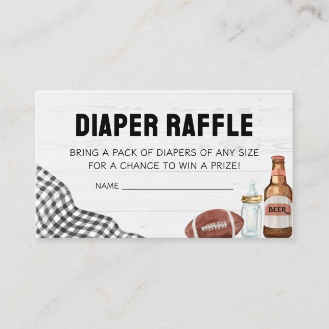 Football Baby Shower Diaper Raffle Tilläggskort (Framsida)