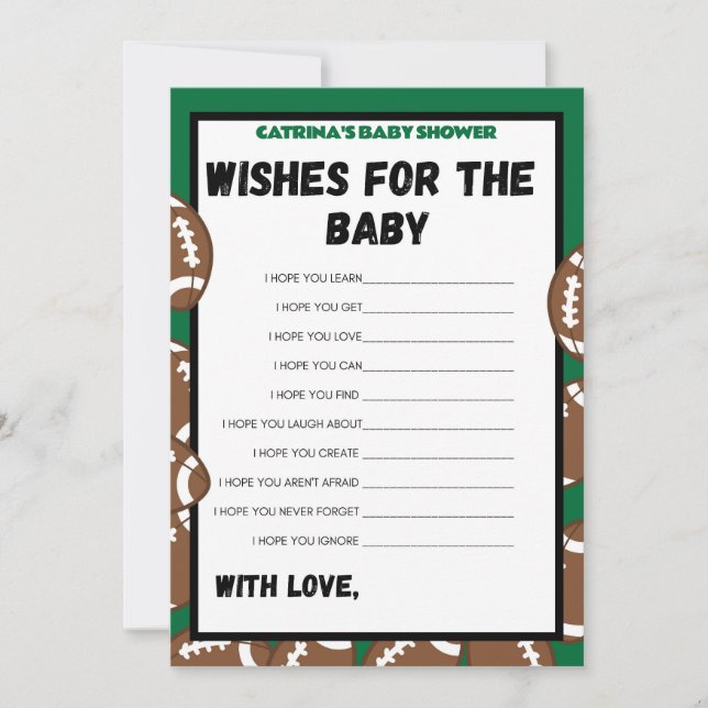 Football Baby Shower Game, Soccer - Editable Namn, Inbjudningar (Framsida)
