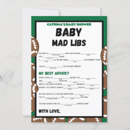 Football Baby Shower Game, Soccer - Editable Namn, Inbjudningar