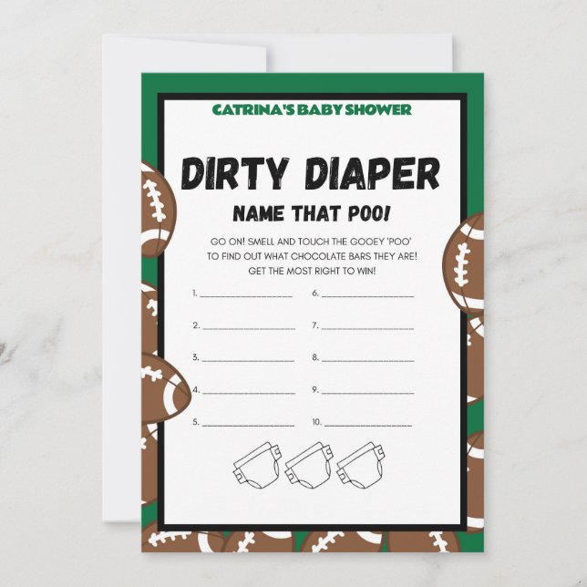 Football Baby Shower Game, Soccer - Editable Namn, Inbjudningar (Framsida)