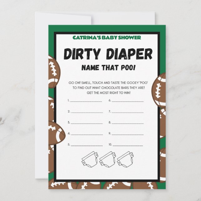 Football Baby Shower Game, Soccer - Editable Namn, Inbjudningar (Framsida)