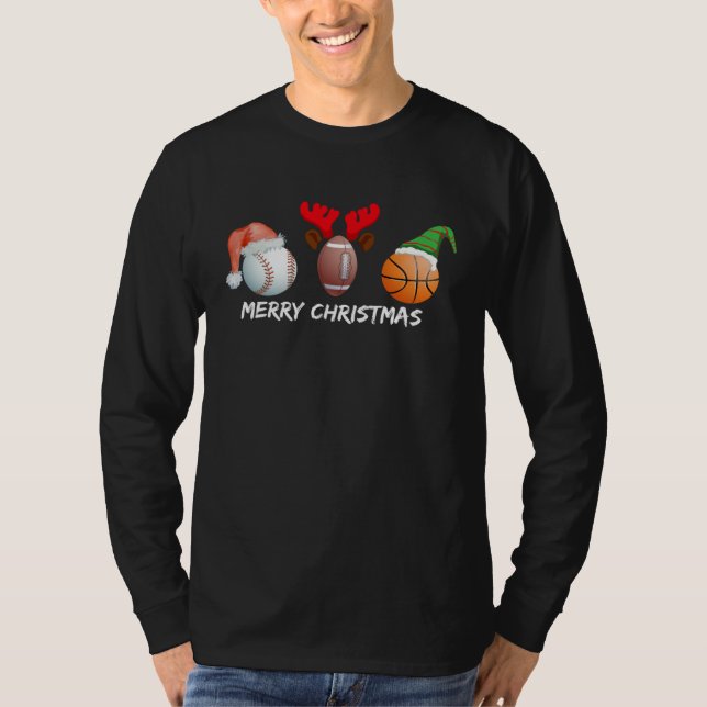 Football Basketball Baseball Mom Dad Xmas Player D T Shirt (Framsida)