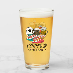 Football Beer Pizza SOCCER WATCH PARTY Glaskopp